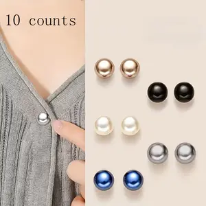 Adjustable Plastic Pearl Style Buttons, No Sew Flat Head Snap Buttons, Glossy Ball Shape, Multi-Color Decorative Sewing Buttons, Sewing Accessories