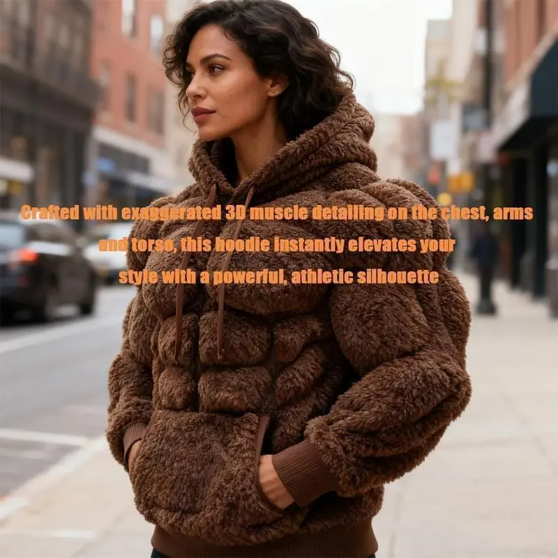 2D Muscle-Fit Hoodie Retro Flannel Print Street Style Artistic Muscle Line Patterns Warm Fleece-Lined Hoodie Perfect Gift for Boyfriend 2D Muscle-Fit Hoodie Retro Flannel Print Street Style Artistic Muscle Line Patterns Warm Fleece-Lined Hoodie Perfect Gift for Boyfriend