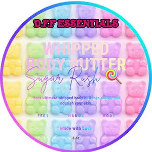 D.F.F Essentials Sugar Rush Whipped Body Butter Fruity Fragrance Gummy Bear Soften & Nourish Skin for All Types