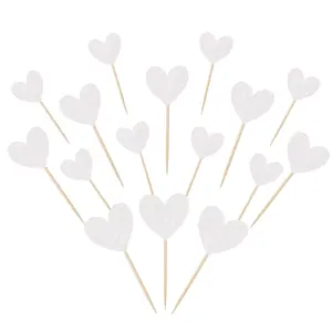 30 PCS Love Heart Cupcake Toppers Glitter Mixed Size Wedding Engagement Cupcake Picks Decorations for Wedding Anniversary Bridal Shower Birthday Valentine's Day Party Supplies Silver
