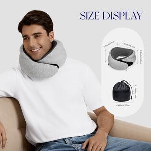 Korigo Neck Travel Pillow | 5-Second Rebound Memory Foam Neck Pillow for Comfort on Airplane | Compact & Ergonomic Design for Travel, Car Rides, Office Naps & Home Use | Hypoallergenic Support for Adults and Kids - No More Neck Pain!