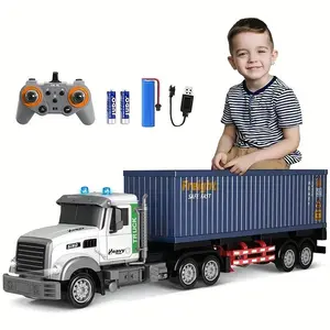 Remote Control Semi Truck,23 Inch Semi Truck Toy for Kids,1:12 Container Trucks with LED Lights & Music,RC Semi Truck with Trailer 9-Channel RC Container Toy,Great Gift For Boys Girls Age 6 7 8 9 10-13+