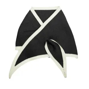 INSPIRE CHIC Contrast Color Triangle Neck Scarves Knit Scarf Neckerchief Winter Shawl for Women 84*28cm/33.07*11.02 inches(L*W)