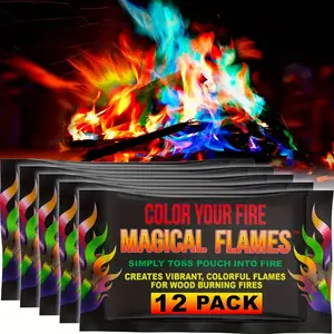 Magical Flames 24-Pack: Rainbow Fire Color Changing Packets for Fire Pit & Winter Camping - Long Lasting Fireplace Accessories, Perfect Camping Gift | Aesthetic Fire | Party Gifts