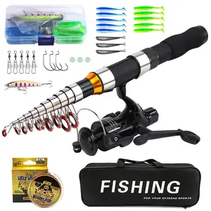 Complete Outdoor Fishing Gear Set, Lure Rod 2.1/2.3m, Large Reel, Accessories, Rod Bag, All-In-One Fishing Equipment