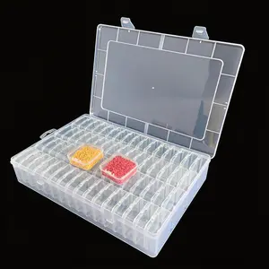 A Set of Diamond Painting Tools and Accessories, Diamond Embroidery Accessories, Clear Plastic Multi-Compartment Storage Box for Organizing Diamond Painting Supplies, Beads, Suitable for Craft Enthusiasts and DIY Hobbyists