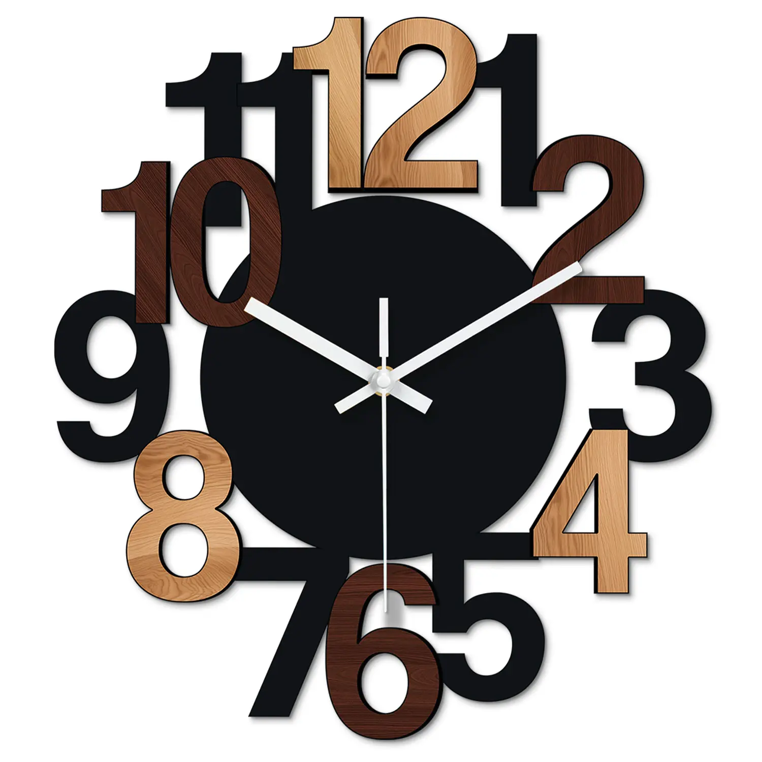 Creative Wall Clock, Modern Minimalist Style, Silent Movement, Easy-To-Read Numbers, Perfect for Home Office Decoration, Battery Operated Clock, Decorative Clock
