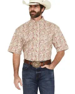 Wrangler Men's George Strait By Men'S Paisley Print Short Sleeve - 112379069