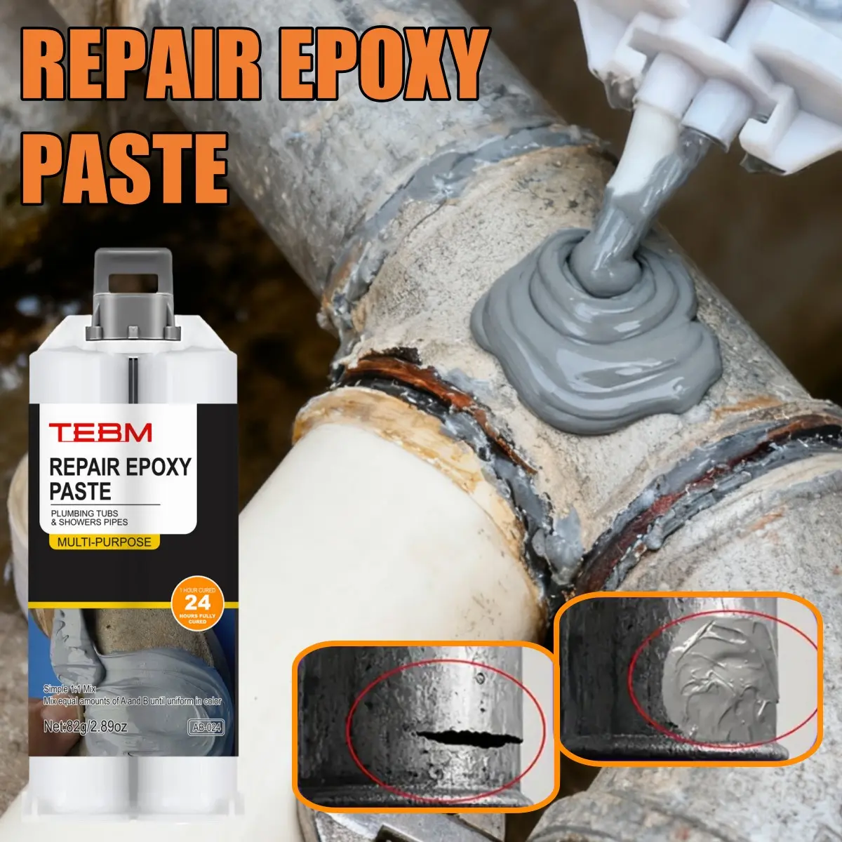 AB epoxy adhesive, multi-material bonding, leak repair, no welding required, metal strong iron adhesive, cold welding metal repair adhesive, casting adhesive, Strong Adhesion, Adhesive Glue, Glue for Metal