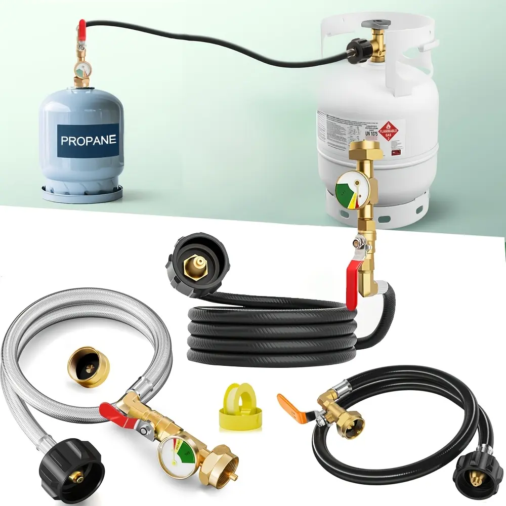 POMEADE Durable Propane Refill Adapter Hose for 1 Lb Gas Tanks, Camping Accessories, Sturdy Pipes & Fittings Component for Tools & Hardware Pumps & Plumbing