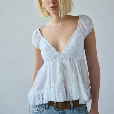 Corte Princesa Blusas Corte En V Blusas De Vestir Corte Princesa