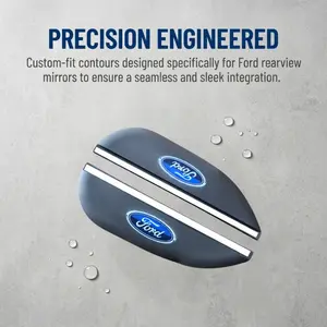 Ford Rearview Mirror Rain Guards, Pair Set, Enhances Visibility & Safety, Fits Hot Ford Models, Weather-Resistant Design