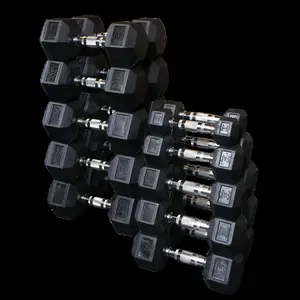 5 to 50 Lb. Rubber Dumbbell Set