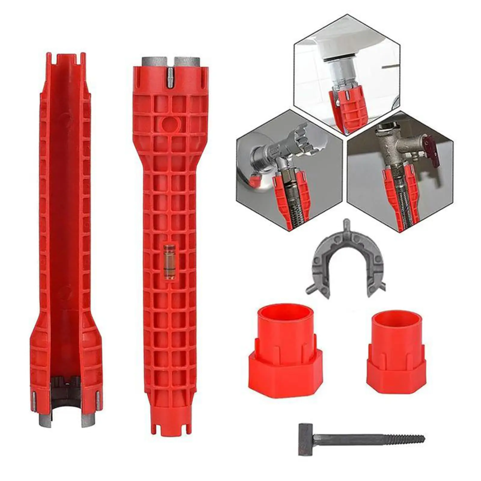 Universal Faucet & Sink Wrench Tool, 14-in-1 Plumbing Installer for Kitchen, Bathroom & Toilet Repairs