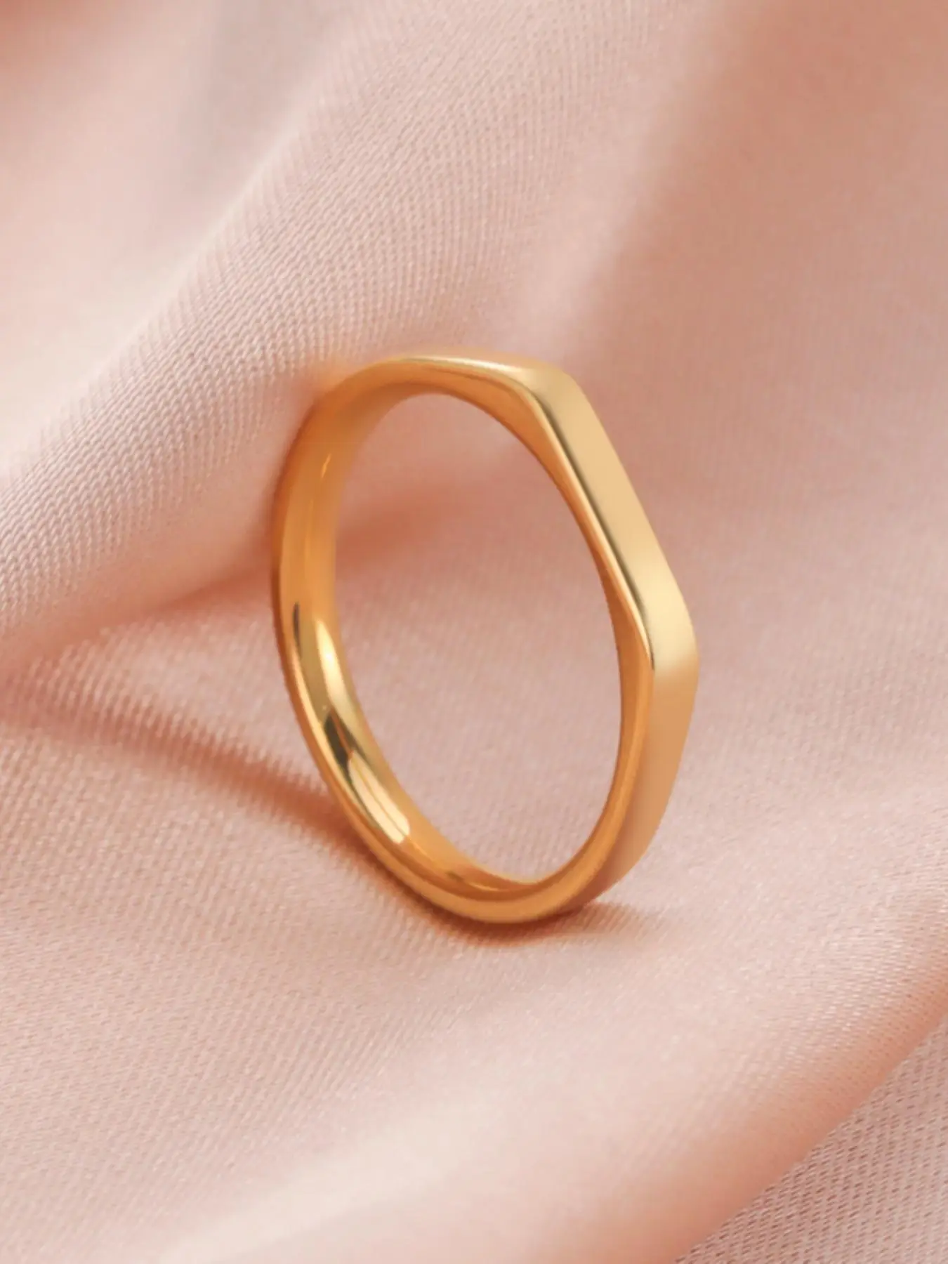 Simple Geometric Design Stainless Steel Ring, Minimalist Fashion Wedding Engagement Ring Jewelry Gift for Men & Women, Classic Fashion Accessories fo