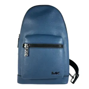 Pre-owned MICHAEL KORS Leather. PVC Backpacks Men's Unisex Cooper Pebbled Leather Commuter Slingpack Backpack