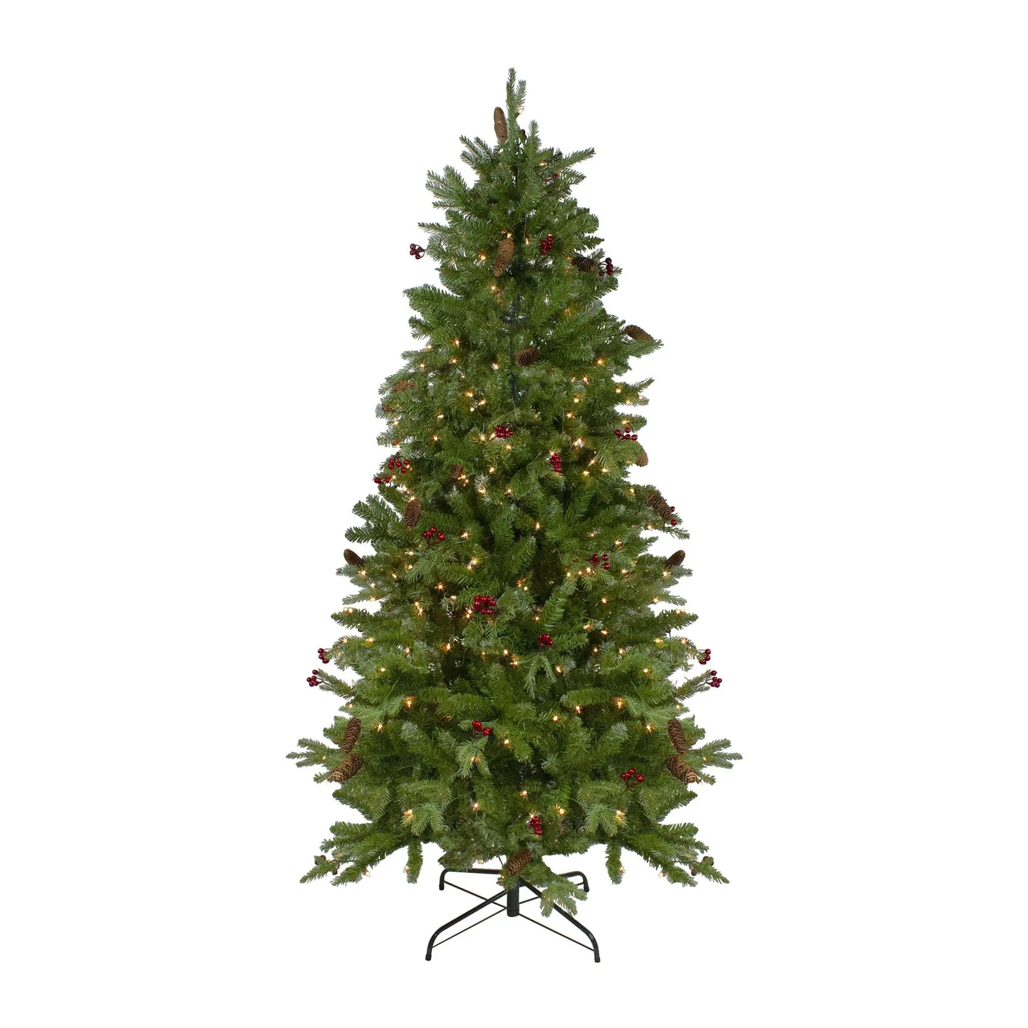 6.5' Mixed Winter Berry Pine Christmas Tree - Clear Lights