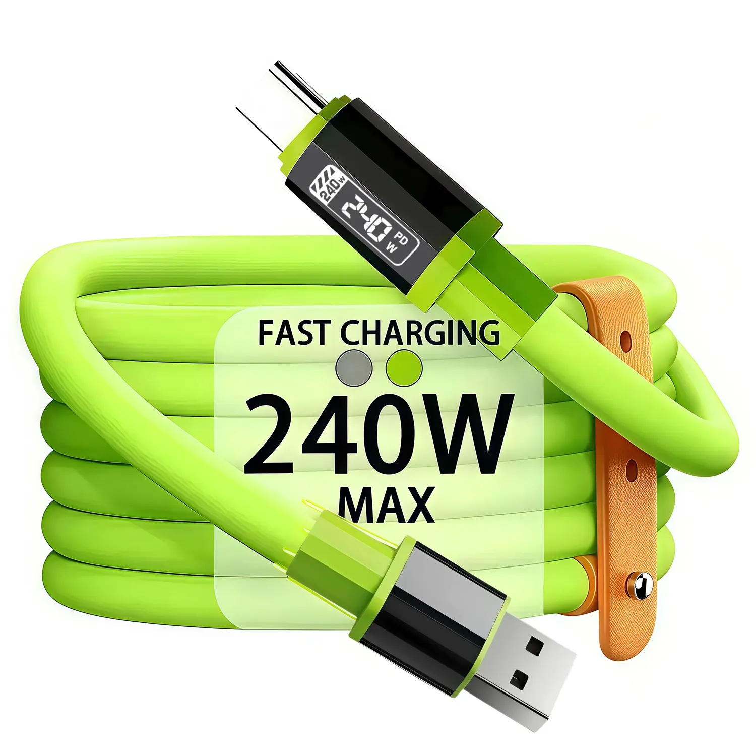 6a USB Type-C Fast Charging Cable, Fits Charger, Durable, Electronic, Mobile Devices, Smartphone, Huawei P40 P30, iPhone 15 Pro Max, Xiaomi S24, Samsung Data Line, No Display, 240w Power Consumption, Cellphone