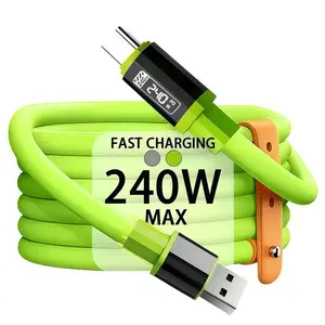 6a USB Type-C Fast Charging Cable, Durable, Smartphone, Huawei P40 P30, iPhone 15 Pro Max, Xiaomi S24, Samsung Data Line, No Display, 240w Power Consumption