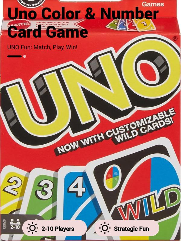 UNO Color & Number Matching Card Game for 2-10 Players