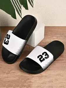 Men's New Beach Sandals, Casual Summer Slippers, Slides, Lightweight Indoor Shoes, Fashionable Rubber Sole, Medium Width, All Seasons, Round Toe Slippers