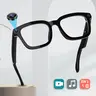 Smart Bluetooth Glasses with 8MP Camera, 1080P Video Recording Wearable Glasses, Multifunctional Wireless Audio Glasses with Headphone, Outdoor Sports Camera Sunglasses, AI Voice Assistant, Recording Indicator Light, Anti-Blue Light Eyeglass