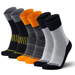 Men's Athletic Crew Socks 6 Pairs Pack with Arch Support Ankle Compression Cotton Moisture Wicking Odorless Durable for Basketball Running All Season Universal