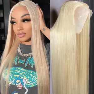 40 Inch 613 13x6 Lace Front Wig Human Hair 180 Density 613 Lace Front Wig Human Hair Straight HD Lace Frontal Wig For Women Blonde Wig Pre Plucked