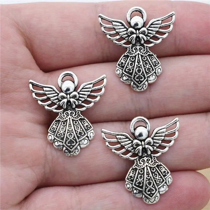 20pcs Wing Guardian Angel Fashionable Charms Beads Pendants for DIY Handmade Bracelet Necklace Jewelry Making Exquisite Trendy Pendant