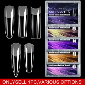 240pcs/Box,Extra Long Square Nail Tips XXL, Semi‑Transparent Matte, Bend‑Resistant Crack‑Free, Almond & Tapered False Nail Tips,Nail Tips for Nail Art Salon Home DIY