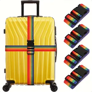 Durable nylon luggage strap, with buckle closure - A theft-proof, adjustable and secure travel strap, suitable for suitcases, bags, travel accessories, travel luggage, vivid strap design, sturdy structure
