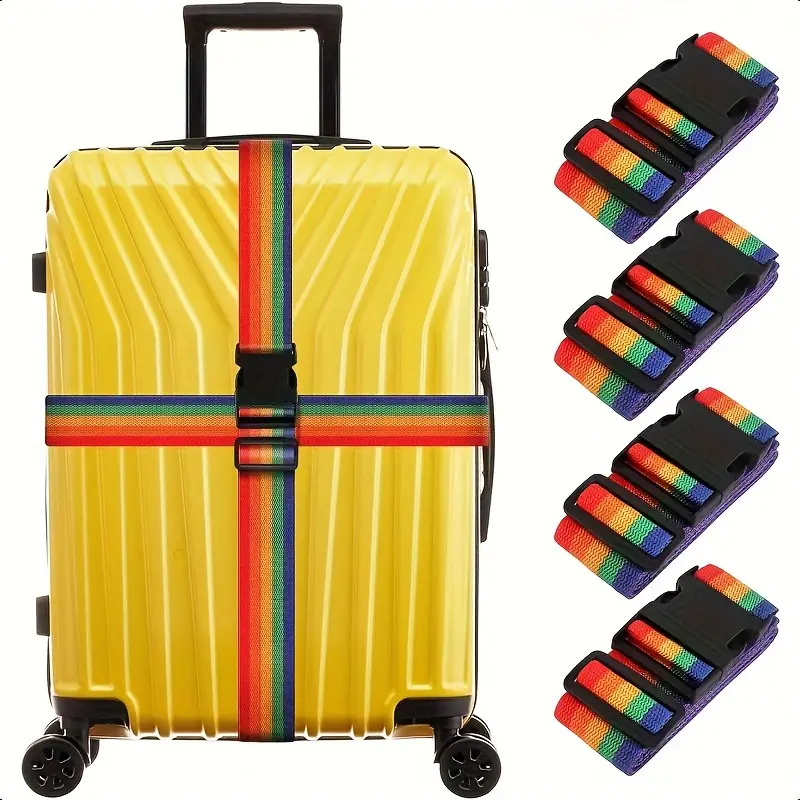 Durable nylon luggage strap, with buckle closure - A theft-proof, adjustable and secure travel strap, suitable for suitcases, bags, travel accessories, travel luggage, vivid strap design, sturdy structure