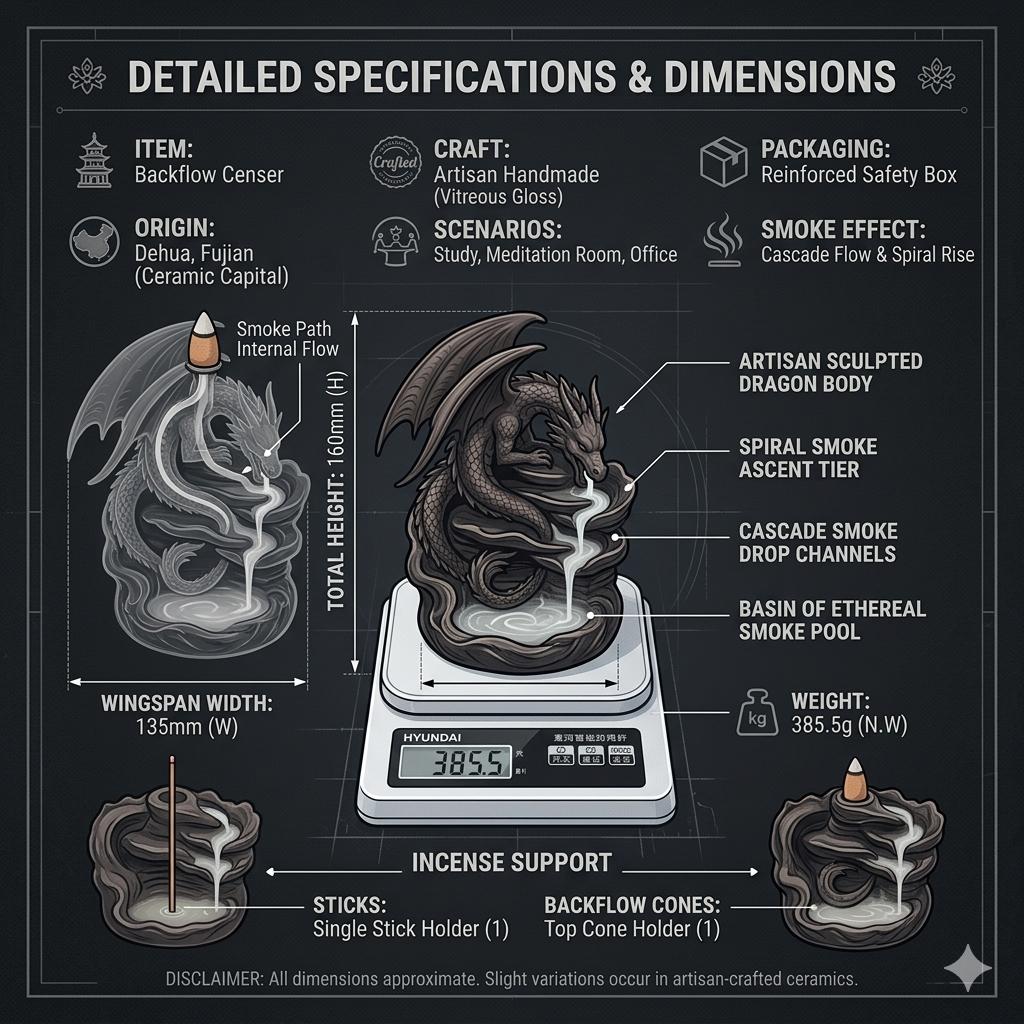 Ceramic ornaments / Dragonfly aroma diffuser with reverse-flow fragrance / Black dragonfly waterfall-style reverse-flow aroma decoration / Living room decoration / Garden decoration / Father's gift