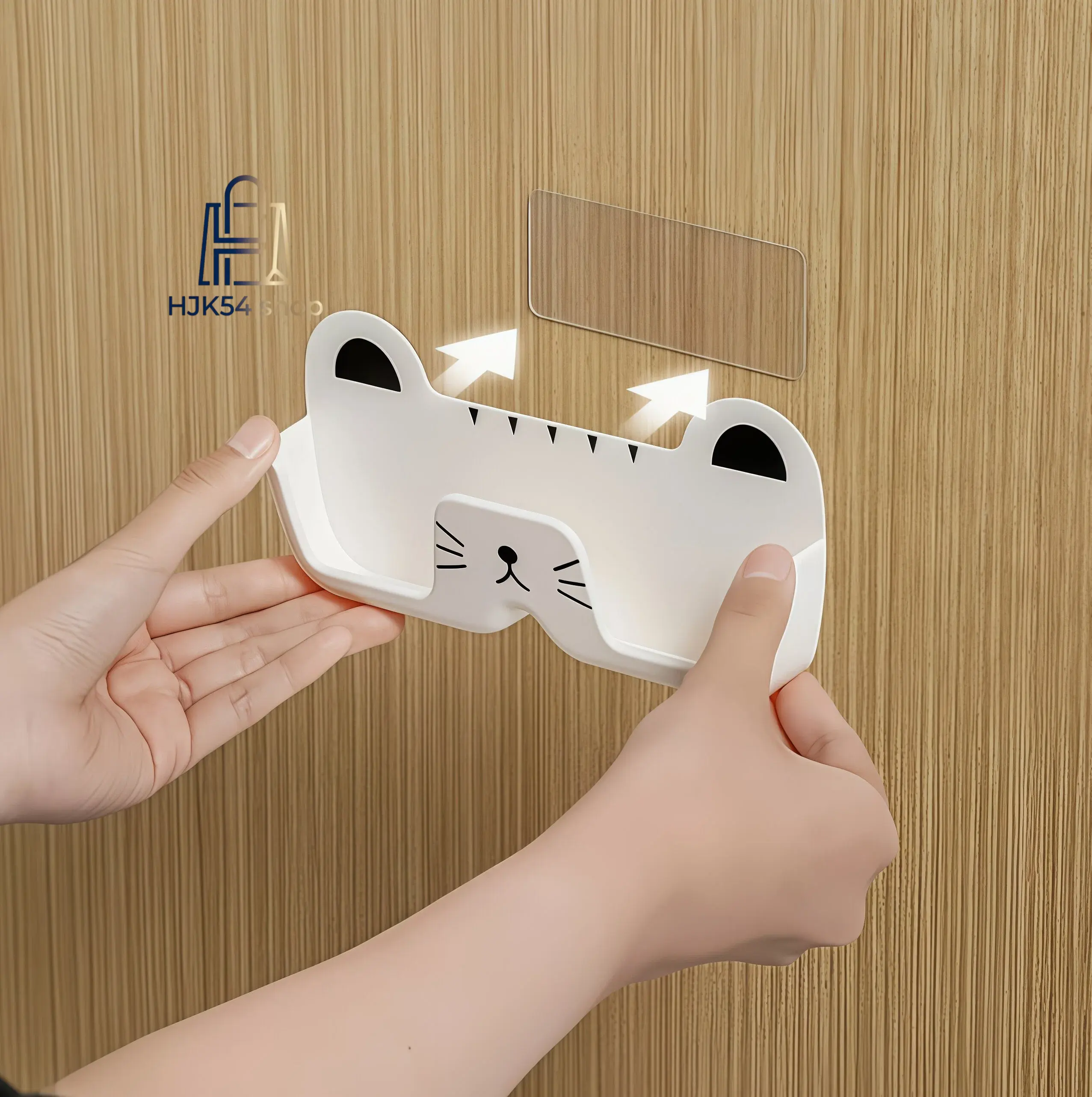 2-Piece Cute Cat Eyeglasses Holder Set, Cartoon Self-Adhesive No-Drill Wall Mount Organizer for Bedroom & Bathroom Decor, Small Spaces, Playful, Installation, Wall Mounted