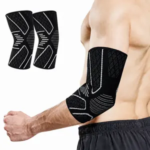 2 pieces of sports compression elbow pads, high elasticity, breathable fabric, stabilizing muscles to prevent strain, relieving elbow joint soreness and pain, used for tennis elbow recovery and badminton fitness and other sports protection