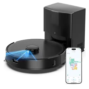 Robot Vacuum Self Emptying and mop,8000PA Suction, LiDAR Navigation, Home Mapping, APP ＆ Voice Control, 150Mins Runtime for Pet Hair, Hard Floors, Carpets