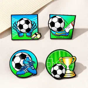 4 Pack Soccer Enamel Pins Set - Football, Cleats, Goalkeeper Gloves & Trophy Lapel Pins for Sports Fans, Backpacks, Jackets, Gifts