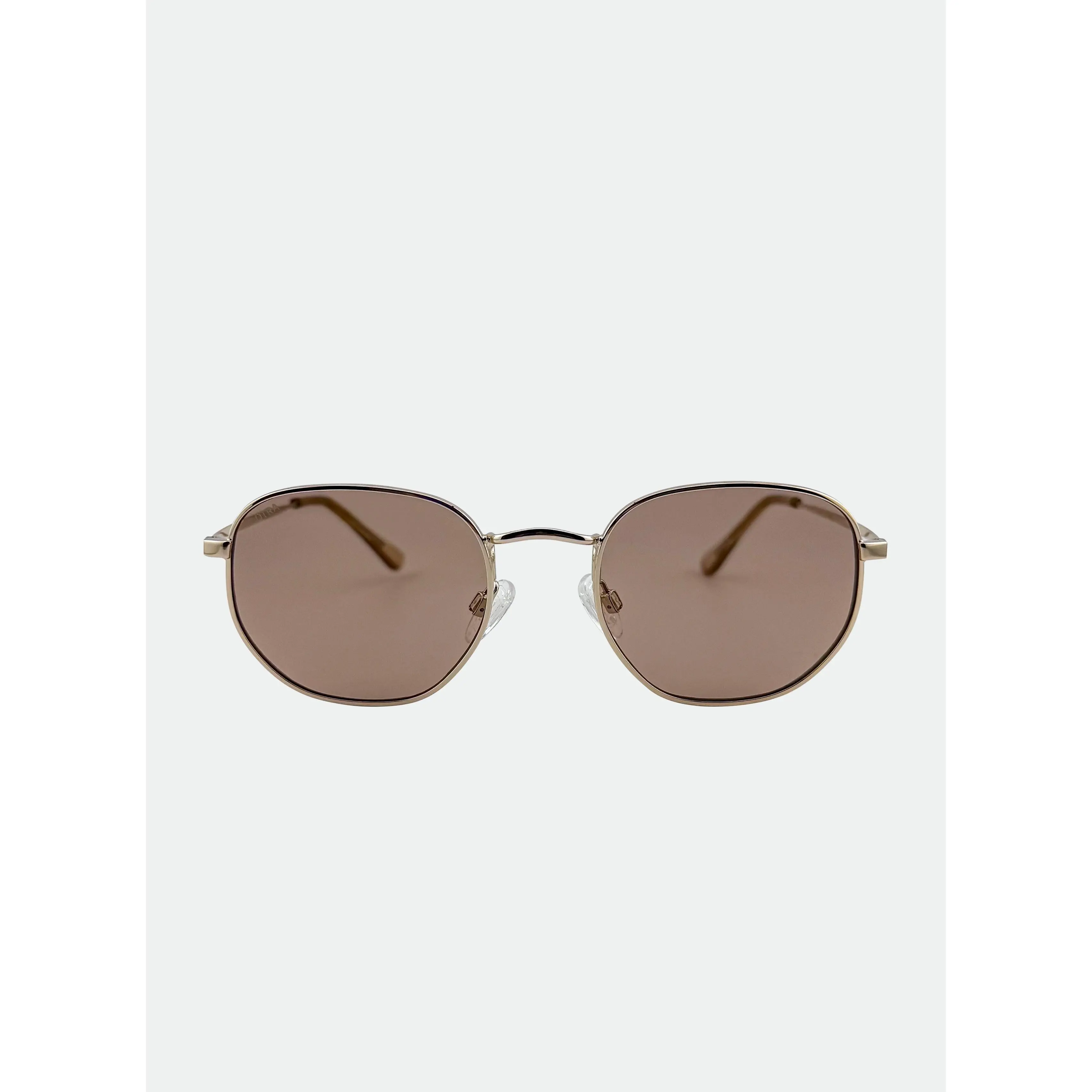 OTRA Bowie Stylish Hexagonal Sunglasses - Vintage Gold Metal Frame with Brown Lenses, 100% UV Protection, Vintage Sunglasses, Classic Sunglasses