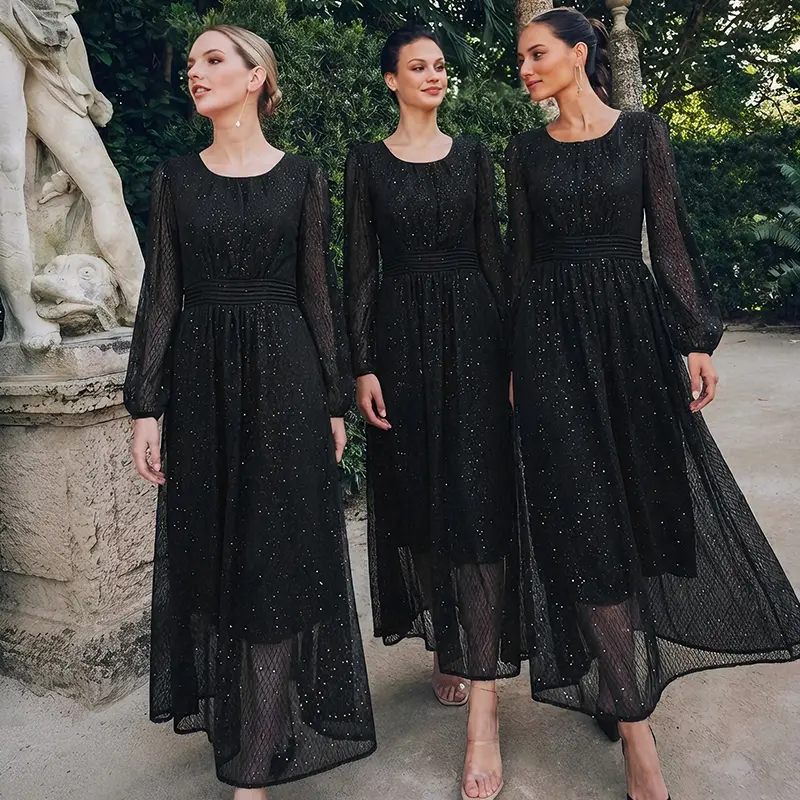 Ladies' Black Dress Casual Long Sleeved Cocktail Party Dress for Formal  Wedding Guests Elegant and Stylish LE-LQ242 - TikTok Shop