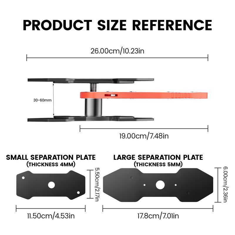 Brake Caliper Press Tool - 360° Rotating Ratchet Piston Spreader Wrench with Large Plates, Labor-Saving Brake Pad Expander for Single, Dual, and Quad Piston Disc Brakes, Professional Automotive Brake Repair Tool Truck Motorcycle