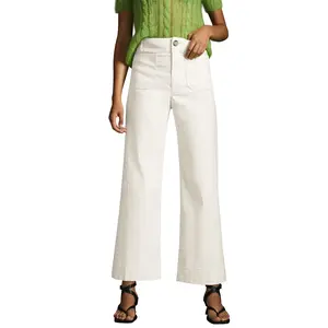 miduo Womens 2026 Summer Capris High Waisted Cropped Wide Leg Straight Leg Pants Trousers with Pockets Casual Capris Pants  Womenswear