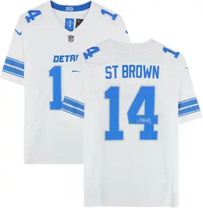 Amon-Ra St. Brown Detroit Lions Autographed Nike White Vapor Fuse Limited Jersey - Fanatics Authentic Certified