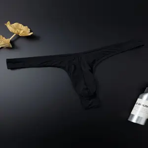 Men's Sleek Ice Silky Thongs - Comfortable, Breathable, Smooth Fabric, 1pc