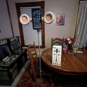 Product Review of New 6 in 1 Selfie Stick With Fill Light, 67" Phone Tripod & Wireless Remote Page Turner,Bluetooth Camera Video Recording Remote,Music Control, for iPhone ,iPad ,iOS,Android from T**s