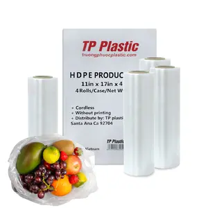 Food-Safe Produce Bags – 4 Rolls (316 Bags), 11x17in, Extra Thick, Clear & Leak-Resistant