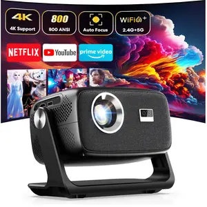HLT Latest C5 Projector 560ANSI Auto Focus Dual WiFi 4K Decoding BT5.1 Android 11 Built-in Speaker Appstore Remote Control Home Theater