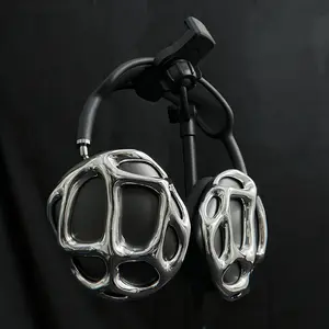 2Pcs  3D print Silver Gothic Unique case for Airpods max ,Cool design,y2k,tech gifts for him.