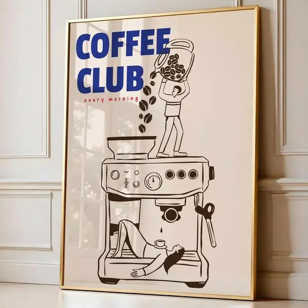 Vintage Retro Coffee Poster - Stylish Wall Art For Bar Or Kitchen Decor