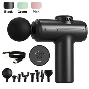 USB Rechargeable Handheld Electric Massager, Mini Muscle Massager with 8 Replaceable Heads, Professional Neck and Shoulder Relaxation Tool