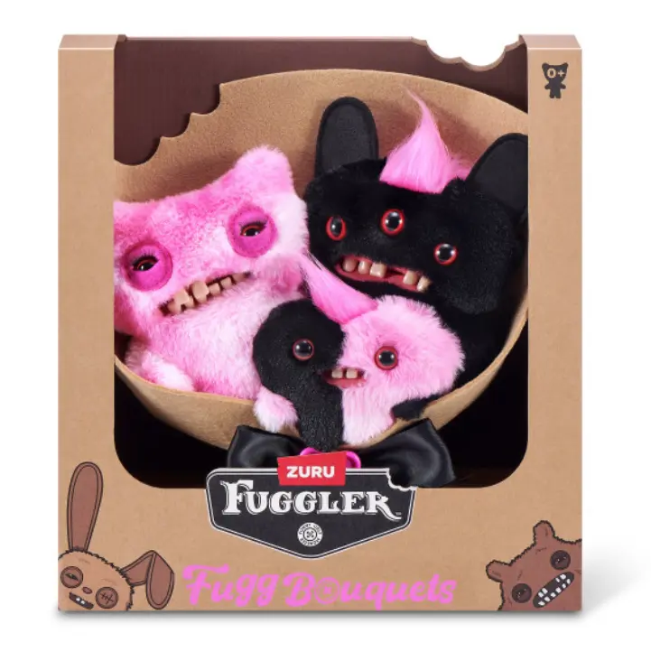 Fuggler Bouquet Bundle | 2 Big + 1 Mini Ugly Monster Plush Set | Munch Munch, Reek-o & Munch-o | Funny Ugly Monster Collectible Gift